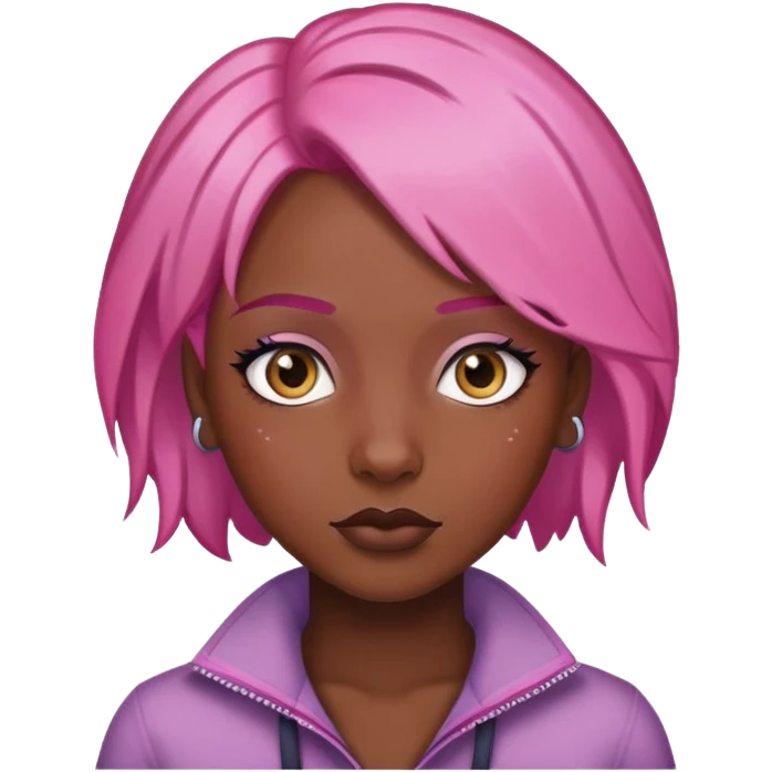 👩🏾 with pink hair emoji