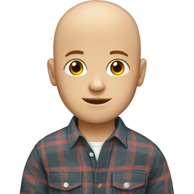 bald boy in plaid shirt emoji