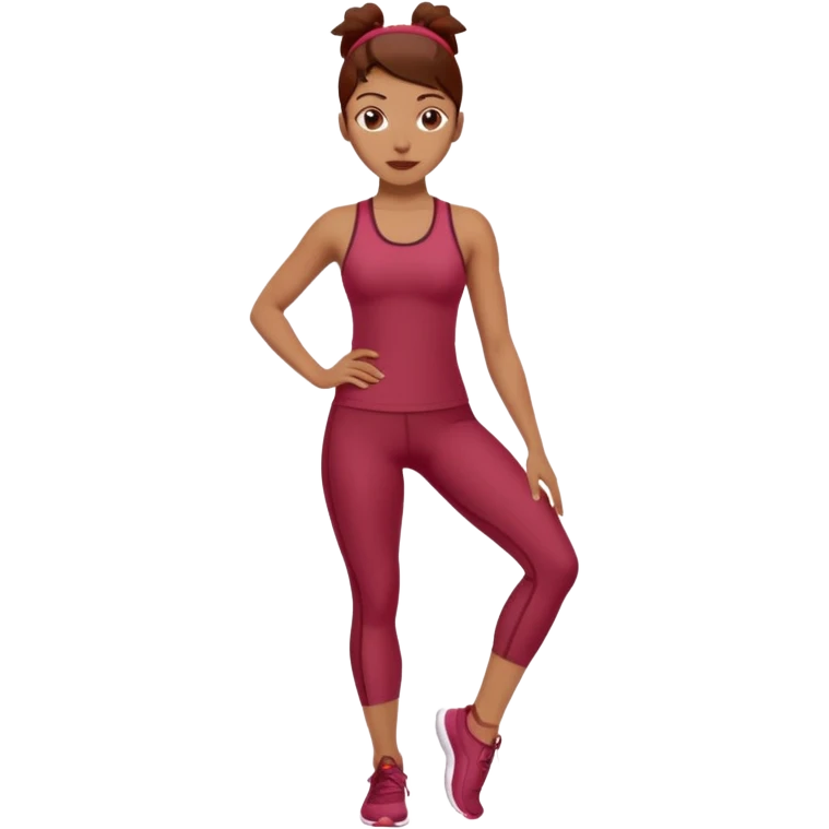 Chica de pilates con ropa color cherry emoji