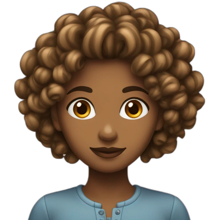 Fille métisse cheveux bouclés emoji