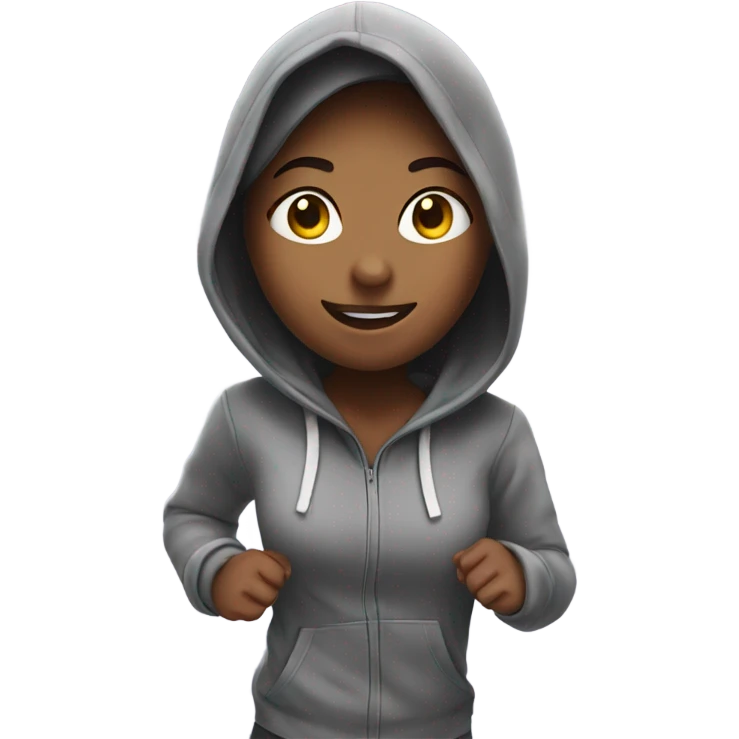 Girl Running with a hoodie on emoji