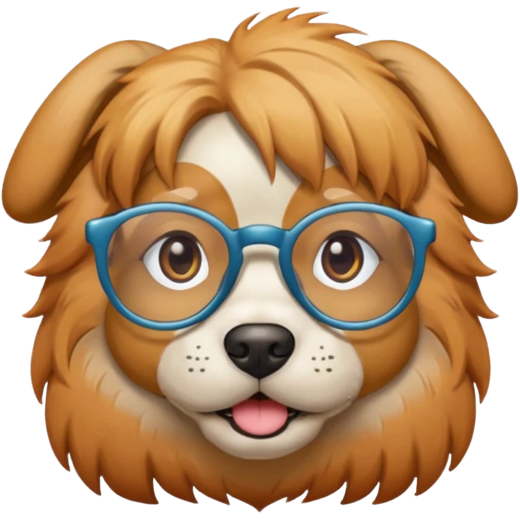 dog with colored hair and spectacles emoji