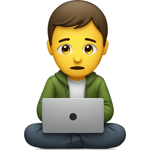 sad person with laptop emoji