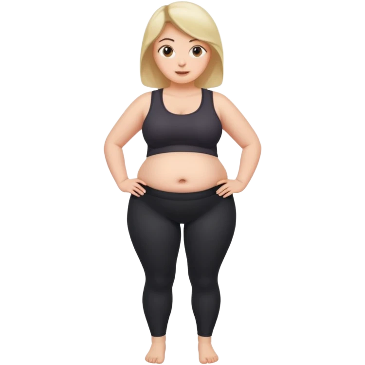 femme belly stuffing legging emoji