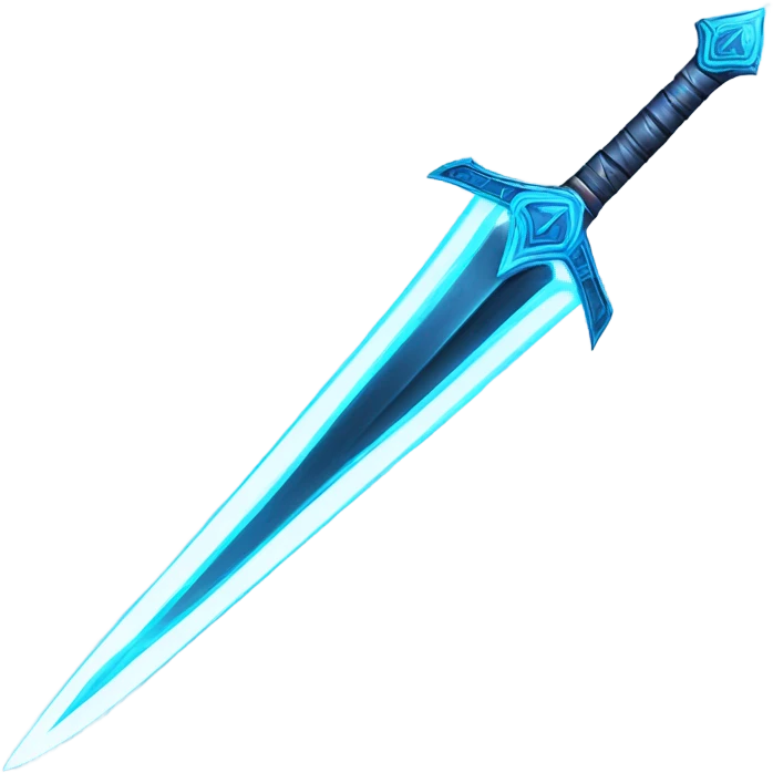 sci-fi multiblade sword-with-blue-ray-blade emoji