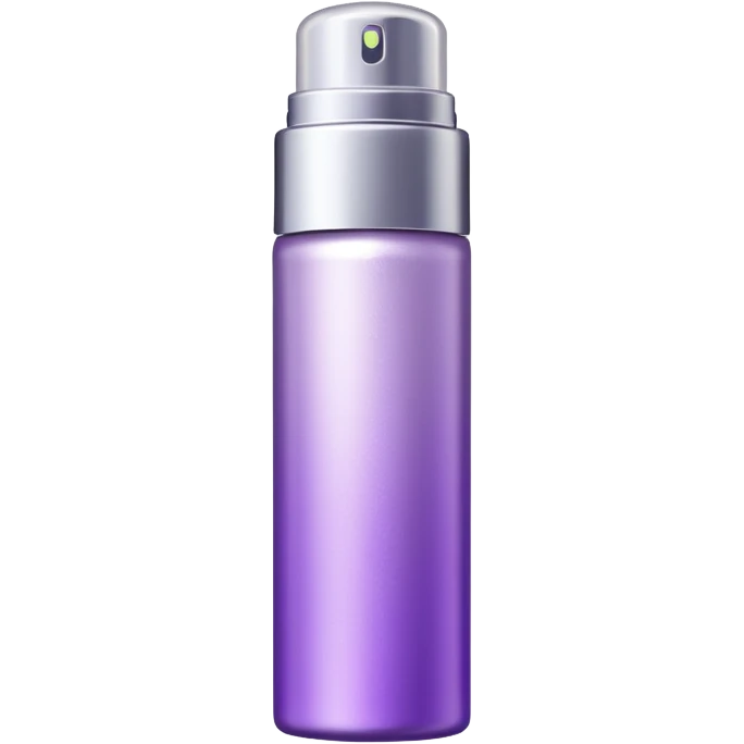 Emoji of a body highlighter spray. It is a small cylindrical purple bottle. emoji