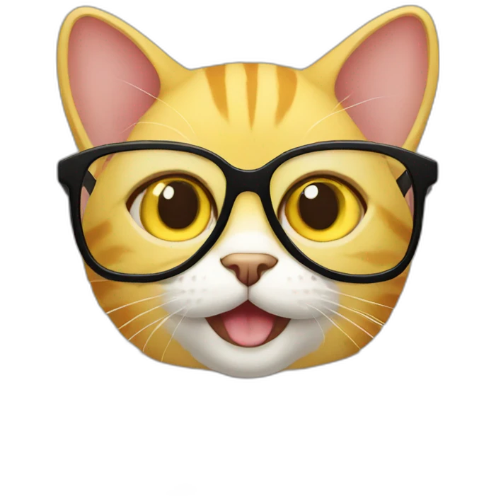 yellow cat in glasses emoji