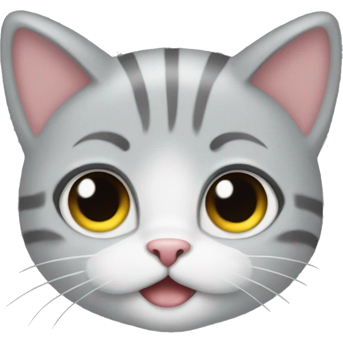 gatita gris con moño emoji