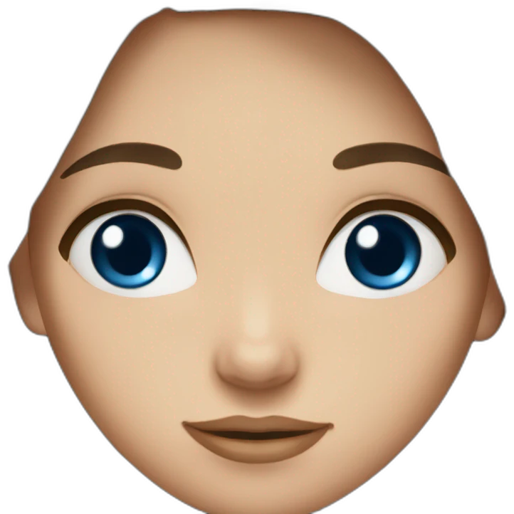 Girl brown hair with blue eyes emoji