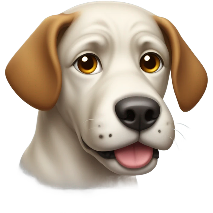 A dog giving a side eye emoji