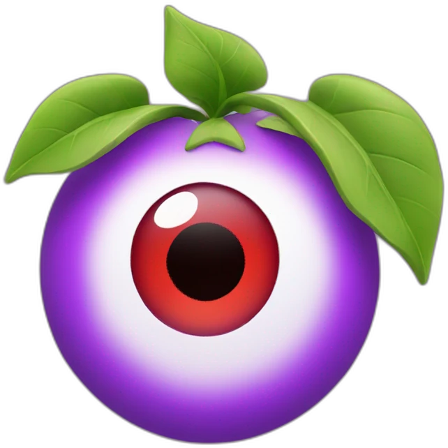 Plants purple with one eye and red leaf emoji