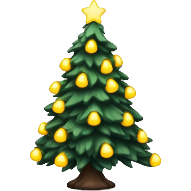 Cozy Christmas tree with yellow lights emoji
