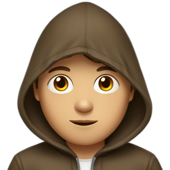 brown-haired boy with hood emoji
