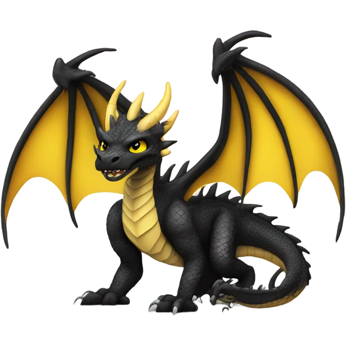 Yellow and black dragon emoji
