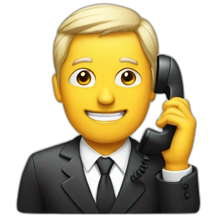 smart man on telephone emoji