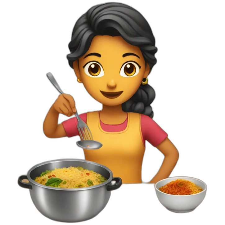 Girl making biryani  emoji