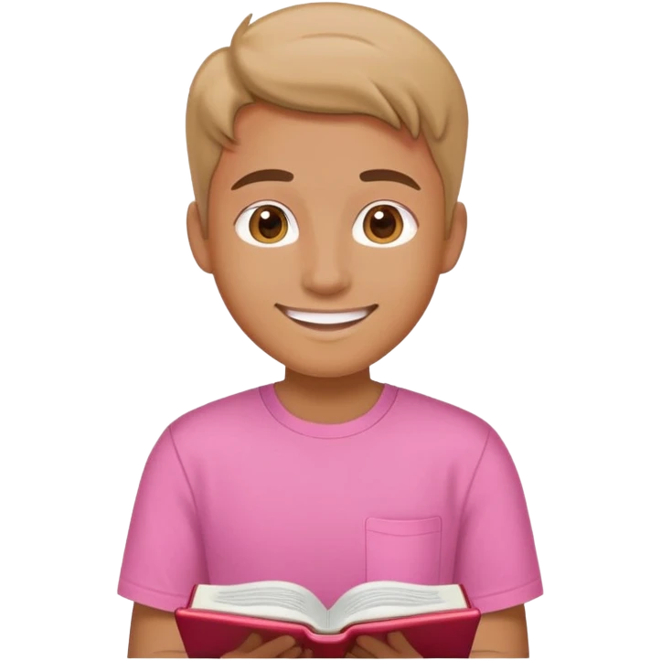 studying, pink,smile  emoji