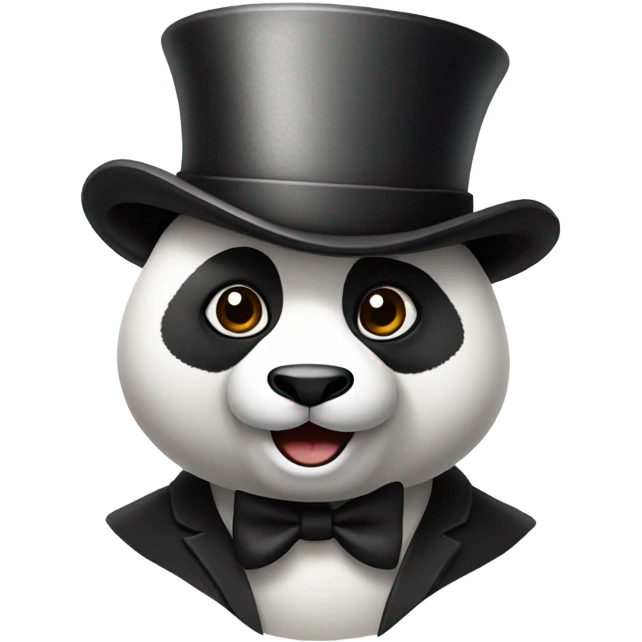Panda wearing top hat emoji