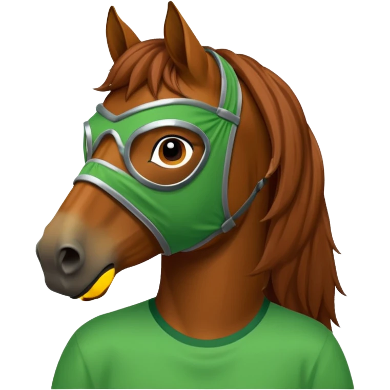 horse with green mask and shirt emoji