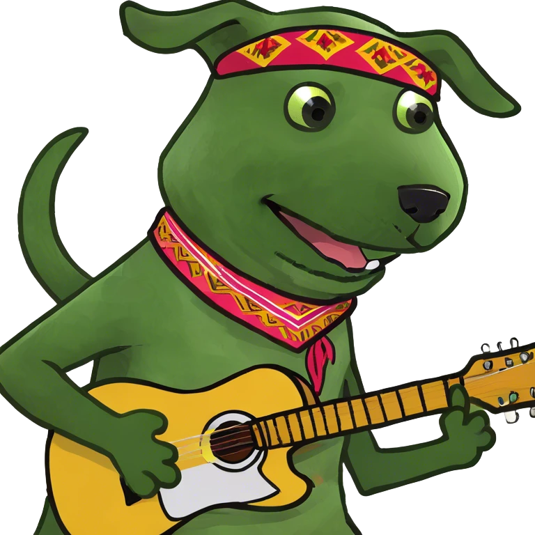 Dog dancing while playing the guitar’s  emoji