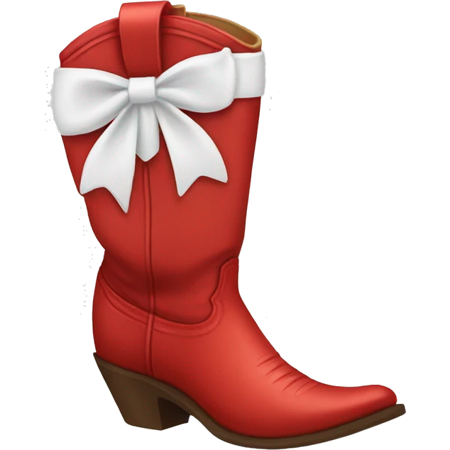 Red cowgirl boots with white bow emoji