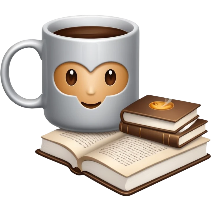 Coffee and a Book silver emoji