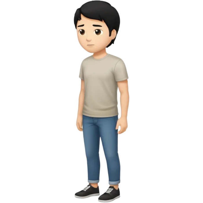 The Walking Man black hair all body from the side emoji