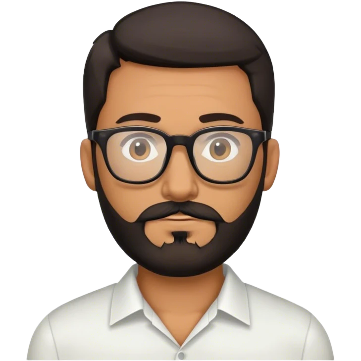 Man with dark beard and glasses emoji