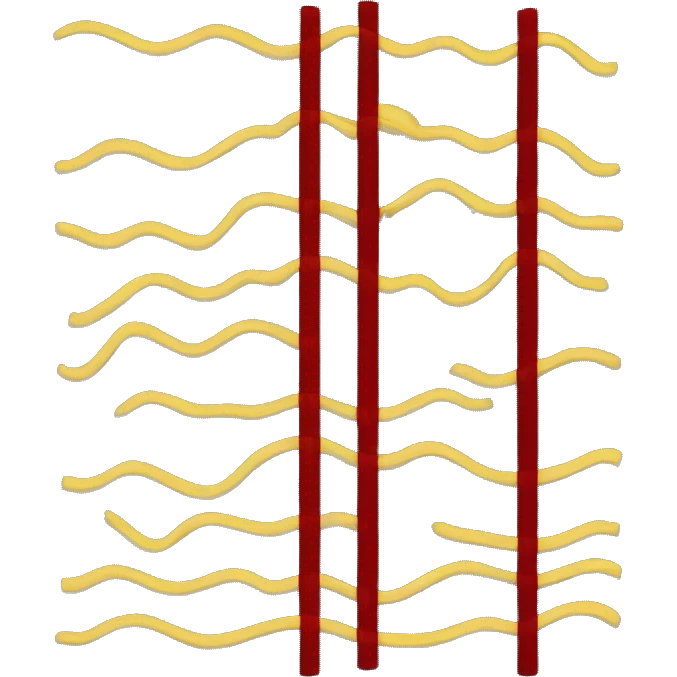 A wavy black and red rectangle with a medium yellow circle in the middle emoji