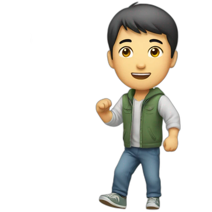 Chinese man stepping up emoji