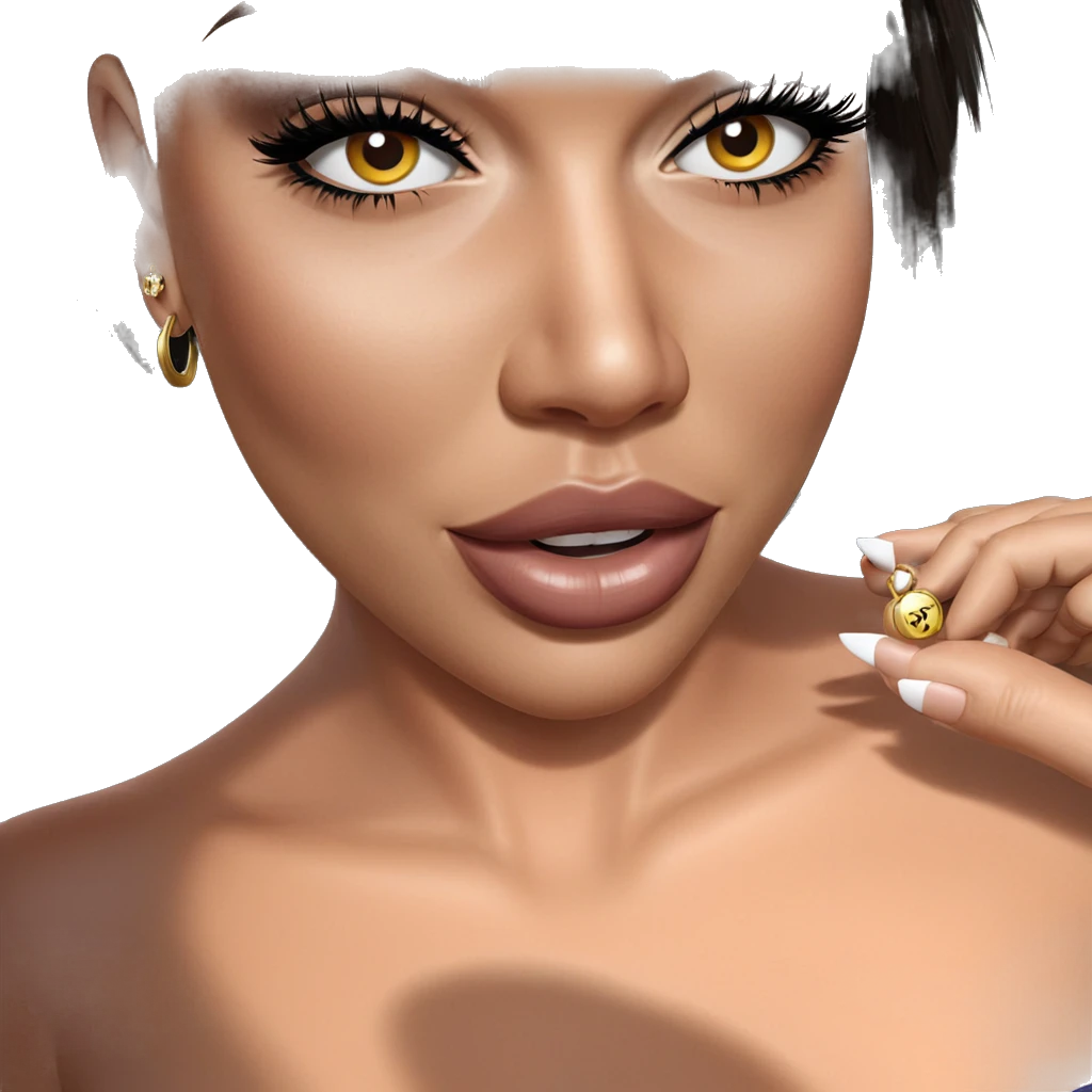 girl with stylish earrings emoji