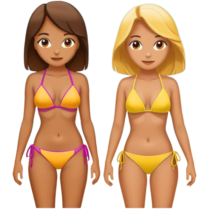 Girls on beach  emoji