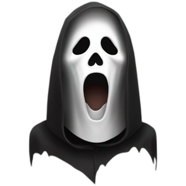 Ghost face maniac Black cloak white mask film scream scream maniac emoji