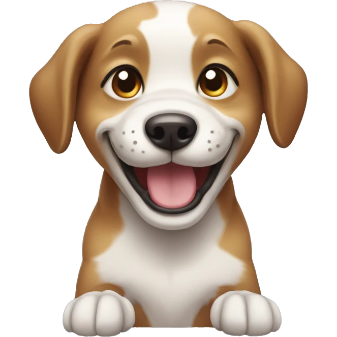 happy puppy with wagging tail emoji