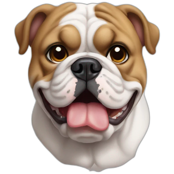 English bulldog with cleft lip emoji