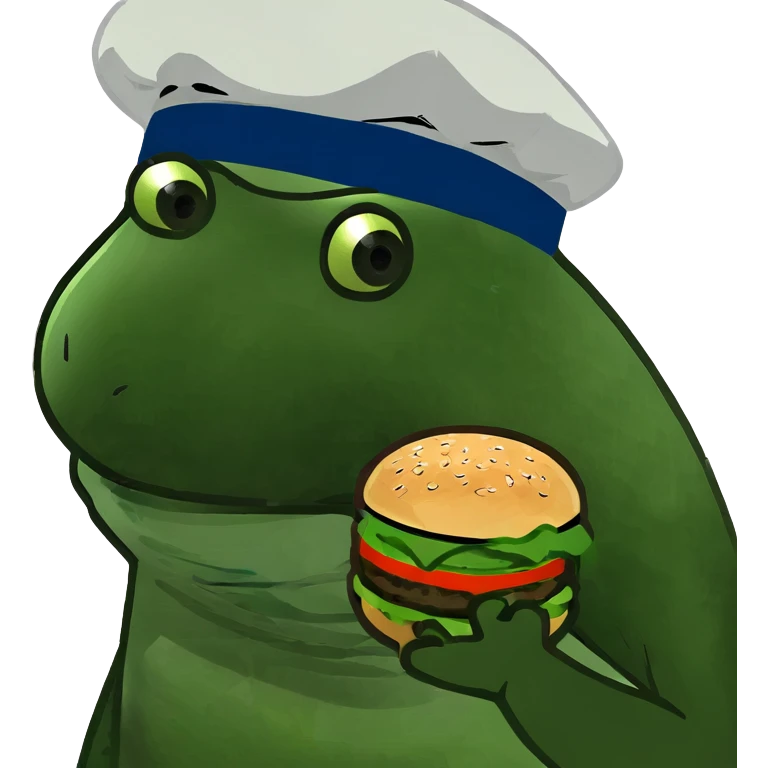 Cheeseburger with Lilly pad instead of lettuce  emoji