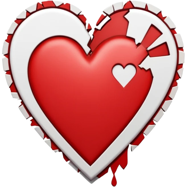 A ace of hearts card with a broken heart emoji