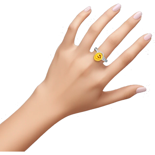ring on a woman's hand emoji