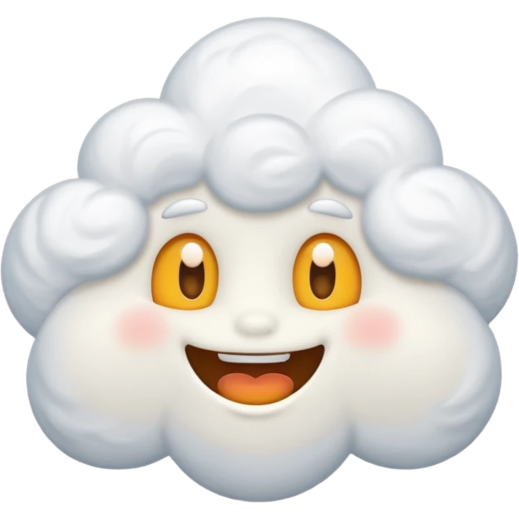 cute big White Cloud, emotion emoji