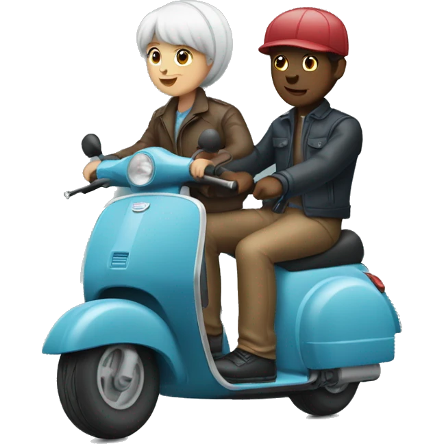 2 fair colour people on a scooter emoji