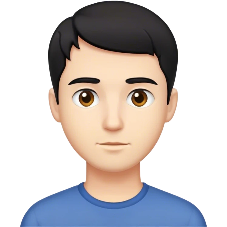 man with short black hair, caucasian emoji