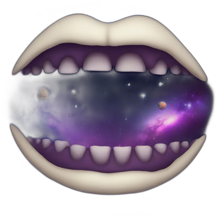 Galaxy in mouth emoji
