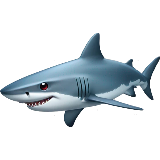 A shark wearing cap emoji