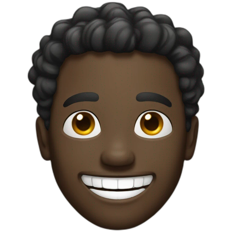 blac man very big smile emoji