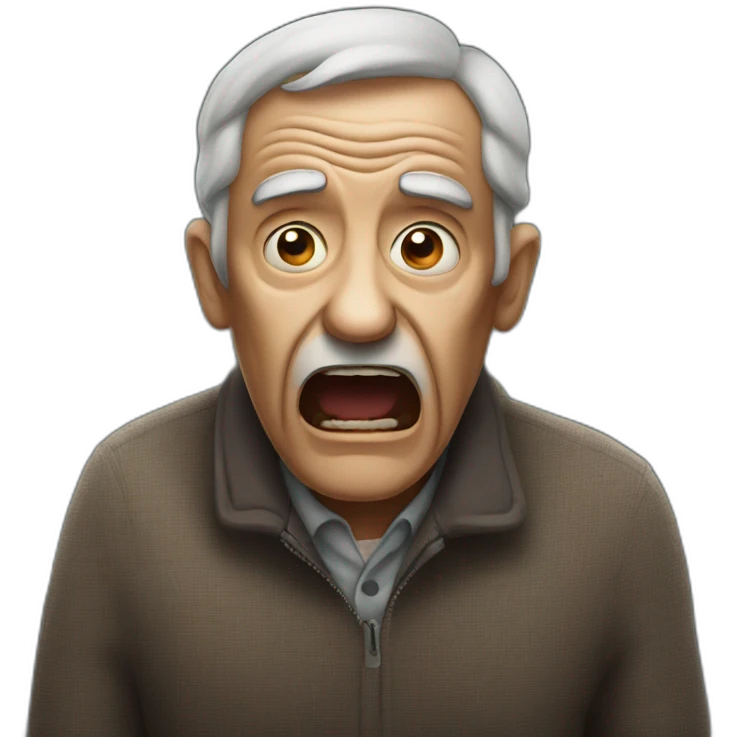shocked dark old man emoji