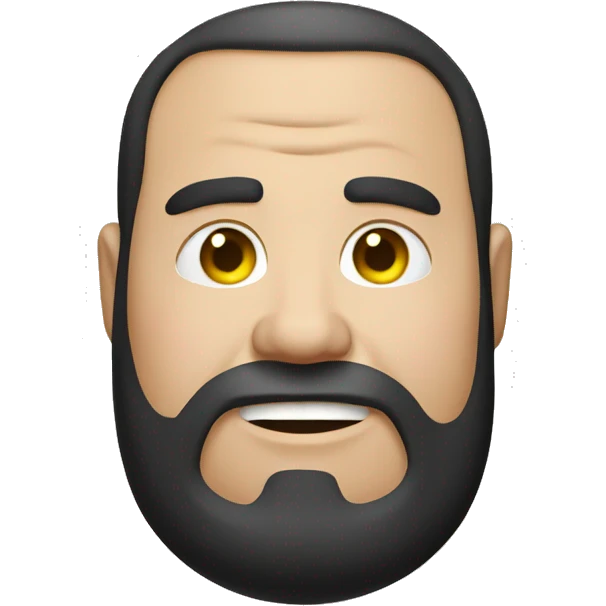 Caucasian obese man black shirt emoji