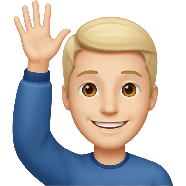 happy man rising hand emoji