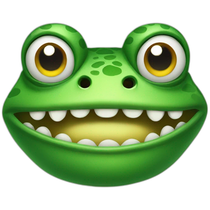 angry frog with teeth  emoji