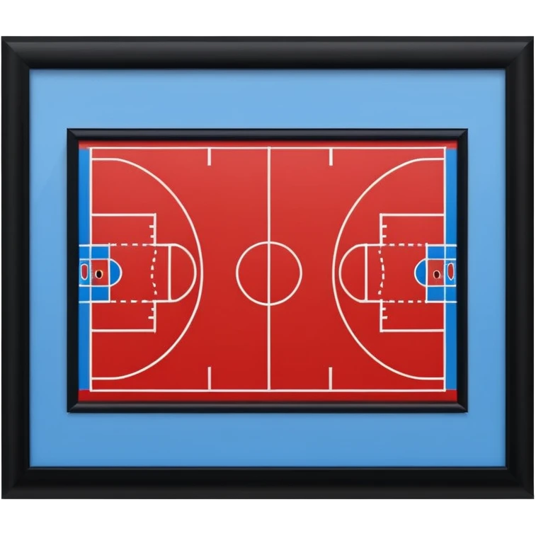 basketball stadium field (#00A3E0) and red (#F9423A) emoji