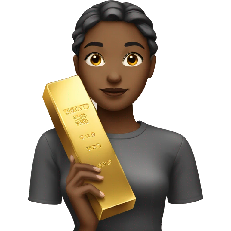 Girl with a gold bar emoji